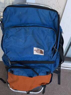 Vintage 1970s The North Face Brown Label External Frame Hiking Backpack Made in